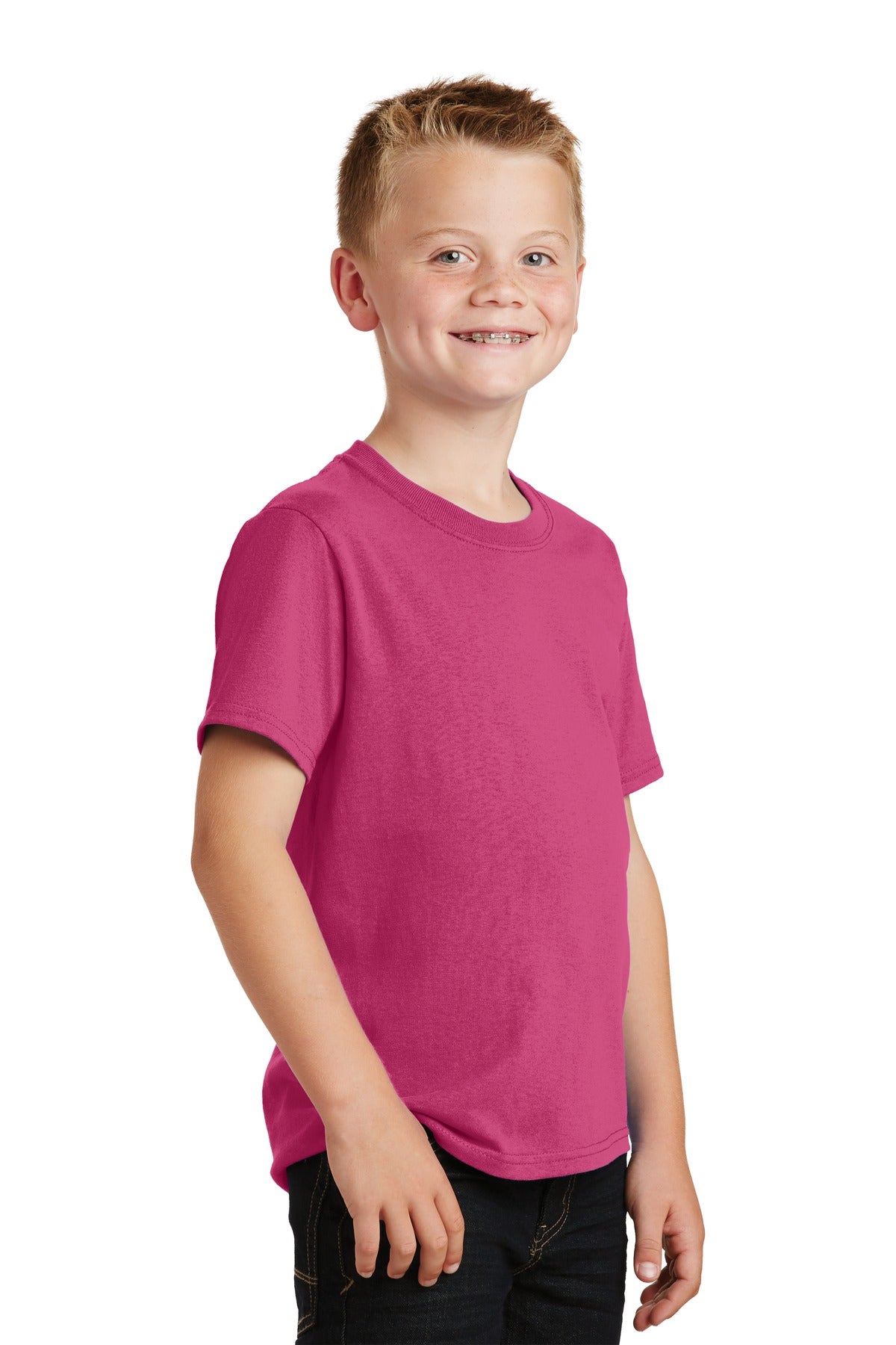 Sangria Port & Co Youth Core Cotton Tee. PC54Y plain