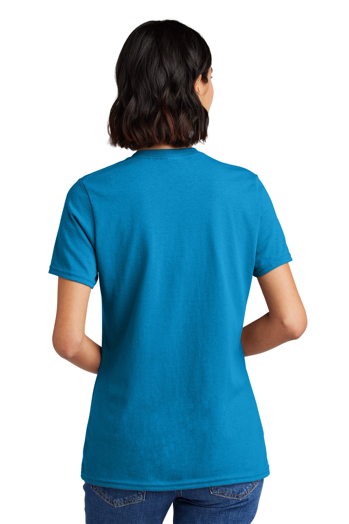 Sapphire Port & Co Women's Core Cotton V-Neck Tee. LPC54V plain