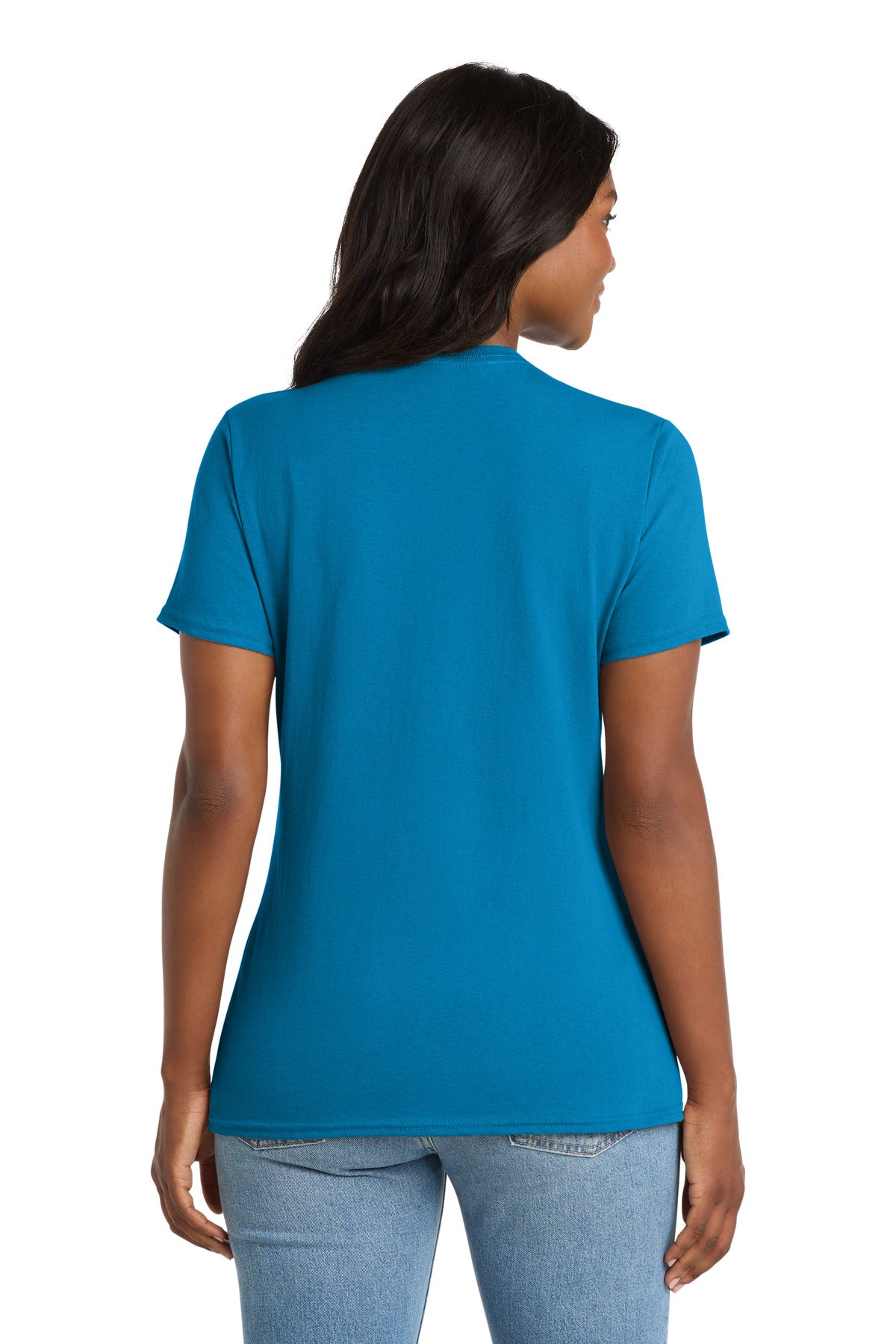 Sapphire Port & Co Women's Core Cotton V-Neck Tee. LPC54V plain