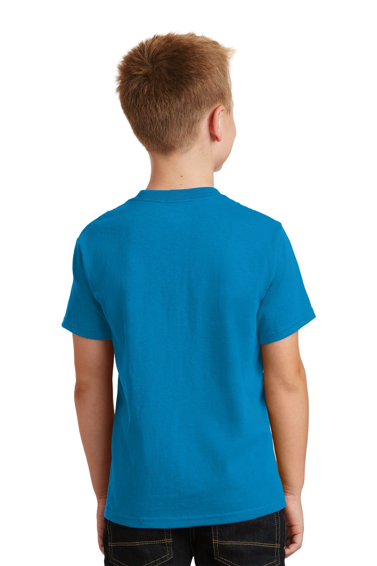 Sapphire Port & Co Youth Core Cotton Tee. PC54Y plain