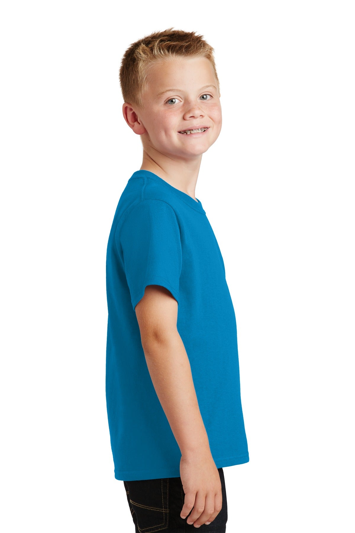 Sapphire Port & Co Youth Core Cotton Tee. PC54Y