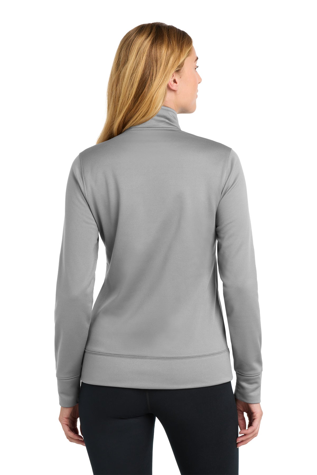 Silver Sport-Tek Women's Sport-Wick Fleece Full-Zip Jacket. LST241 plain