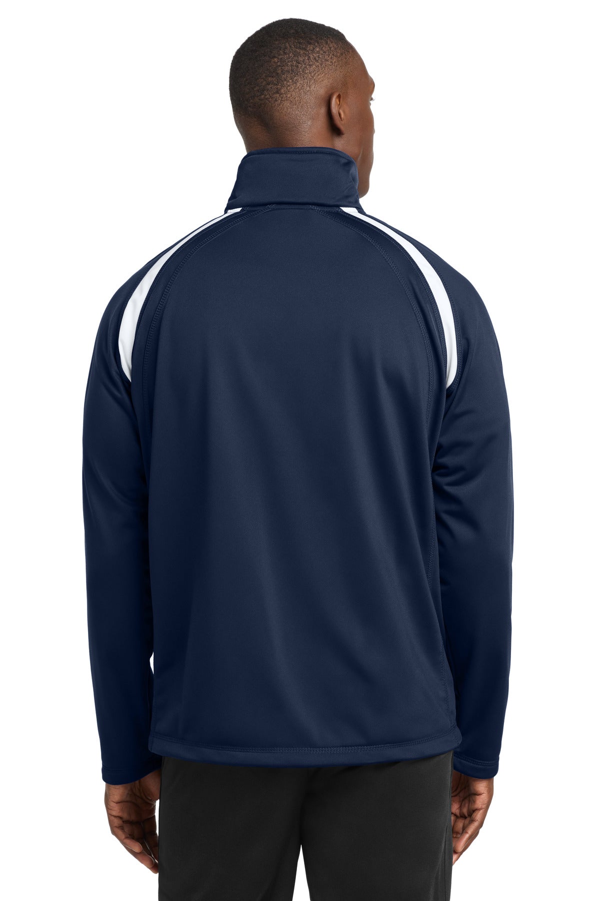 True Navy/Whit Sport-Tek Tricot Track Jacket. JST90 plain