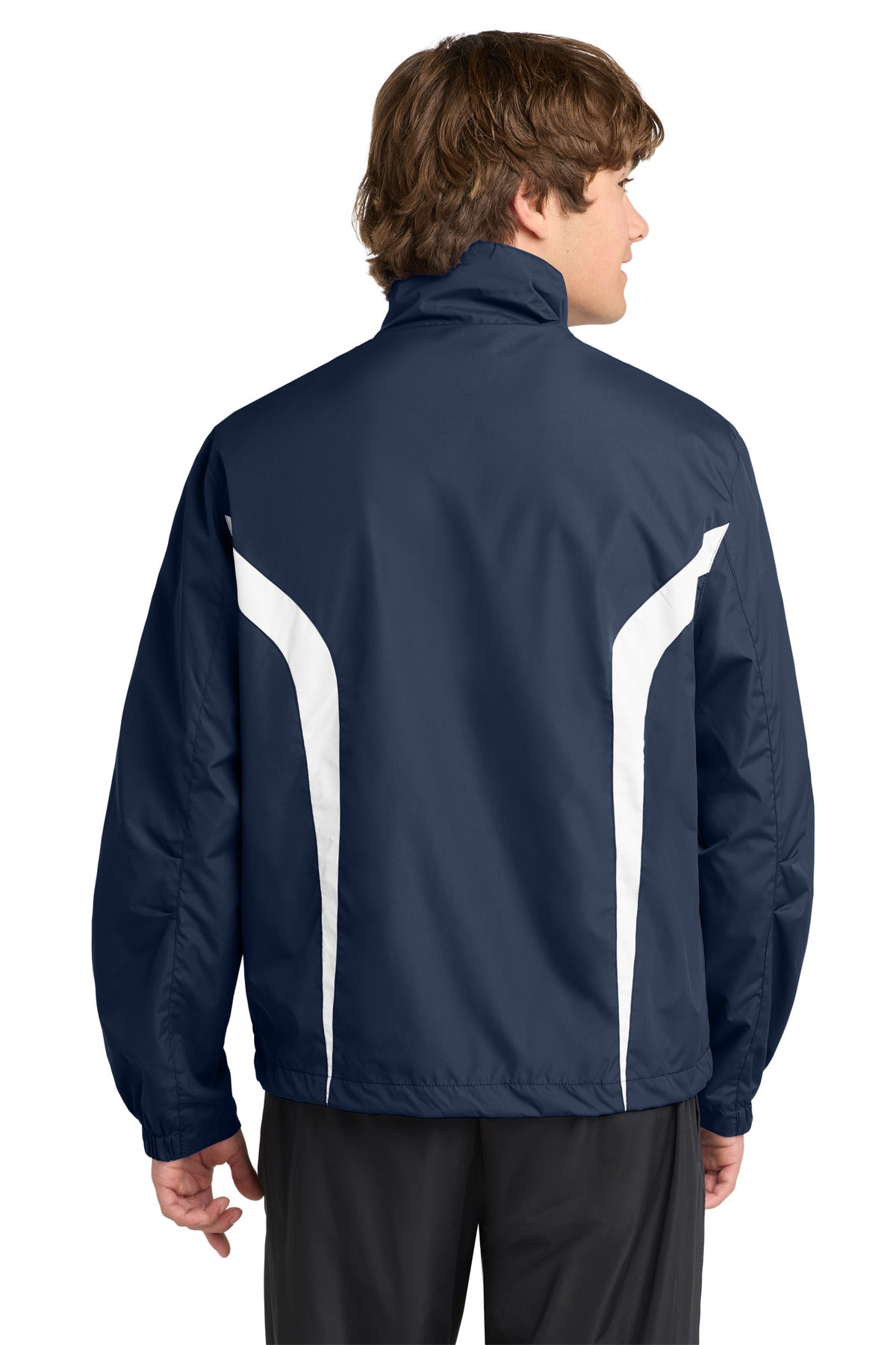 True Navy/Wht Sport-Tek Colorblock Raglan Jacket. JST60 plain