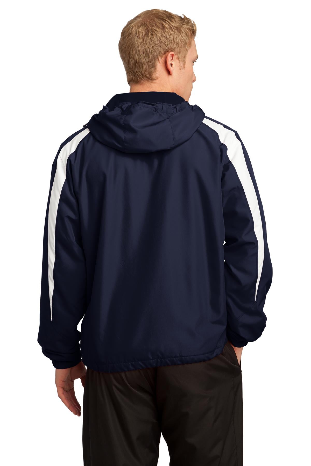 True Navy/Wht Sport-Tek Fleece-Lined Colorblock Jacket. JST81 plain