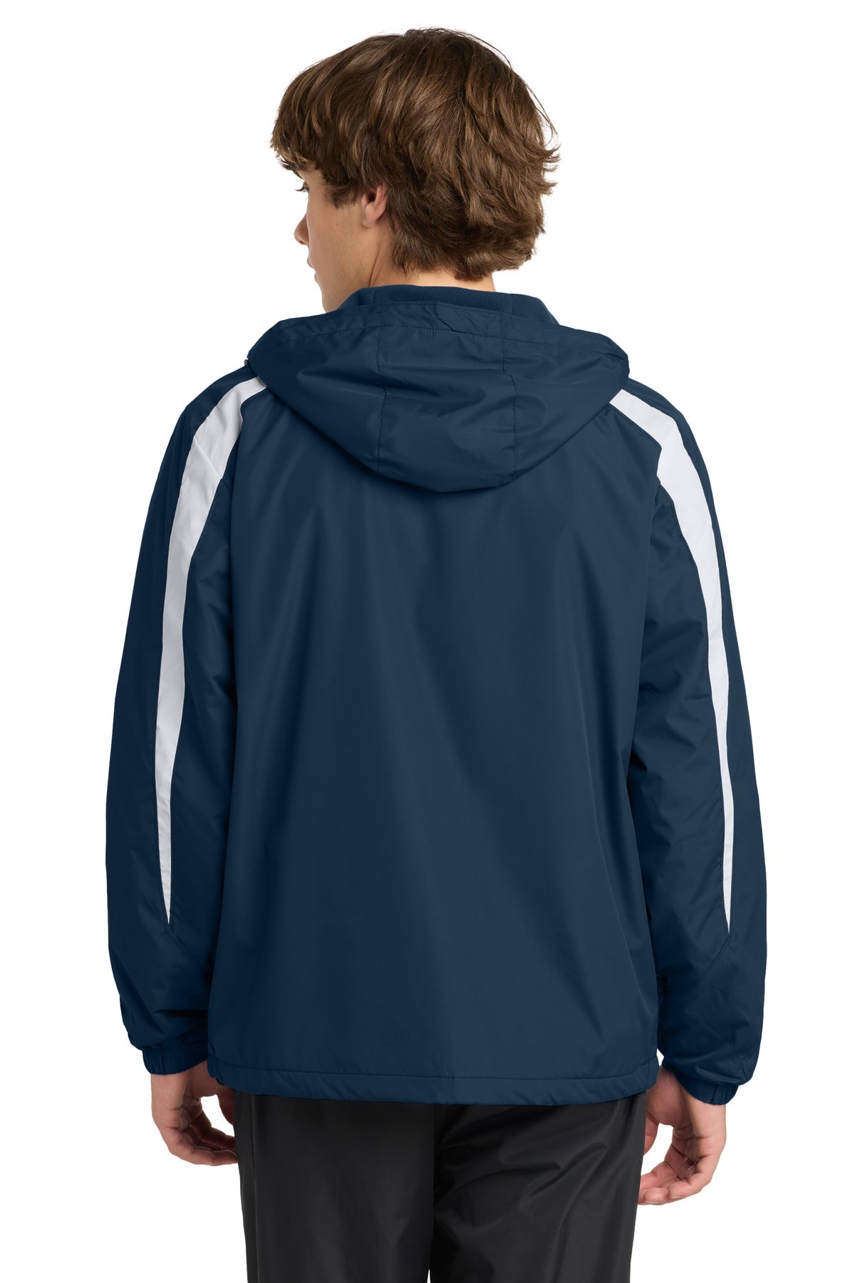 True Navy/Wht Sport-Tek Fleece-Lined Colorblock Jacket. JST81 plain