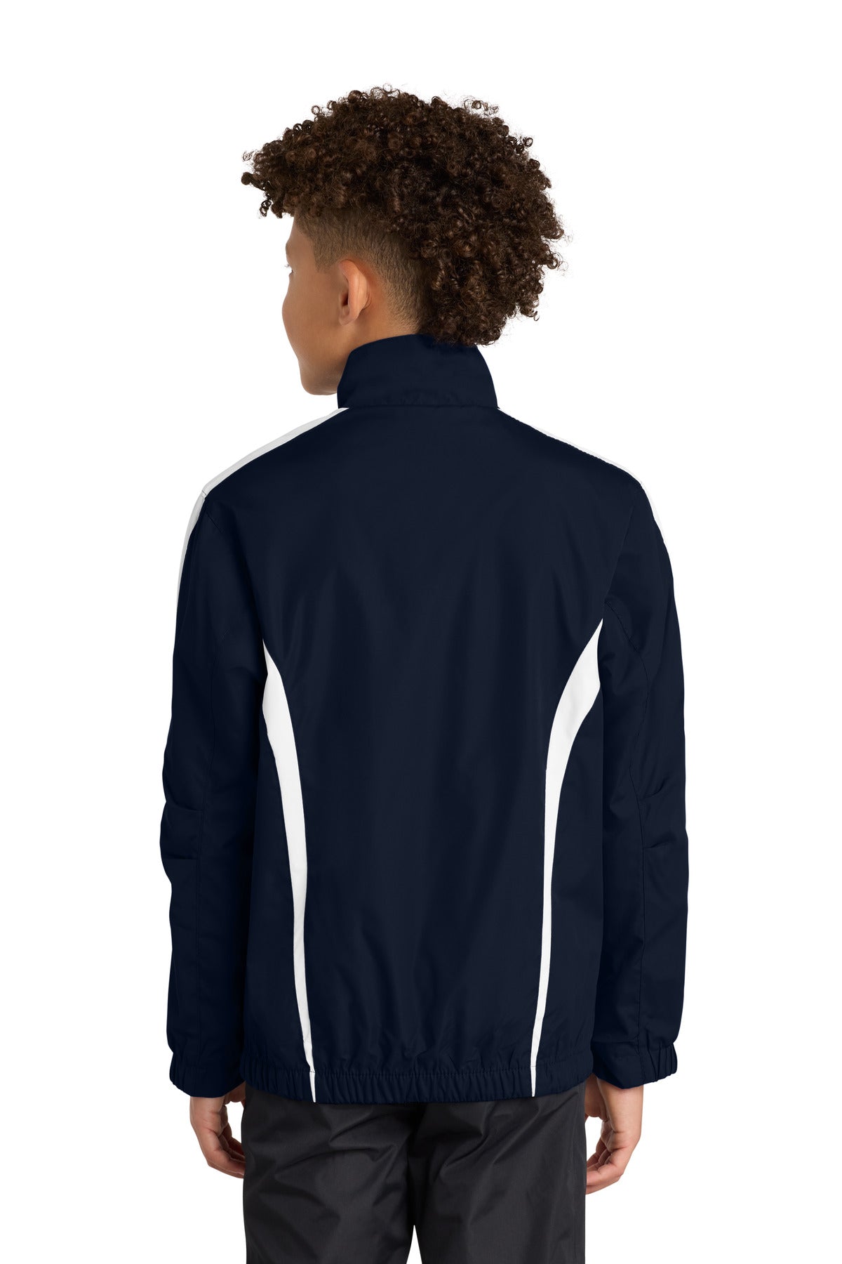 True Navy/Wht Sport-Tek Youth Colorblock Raglan Jacket. YST60 plain