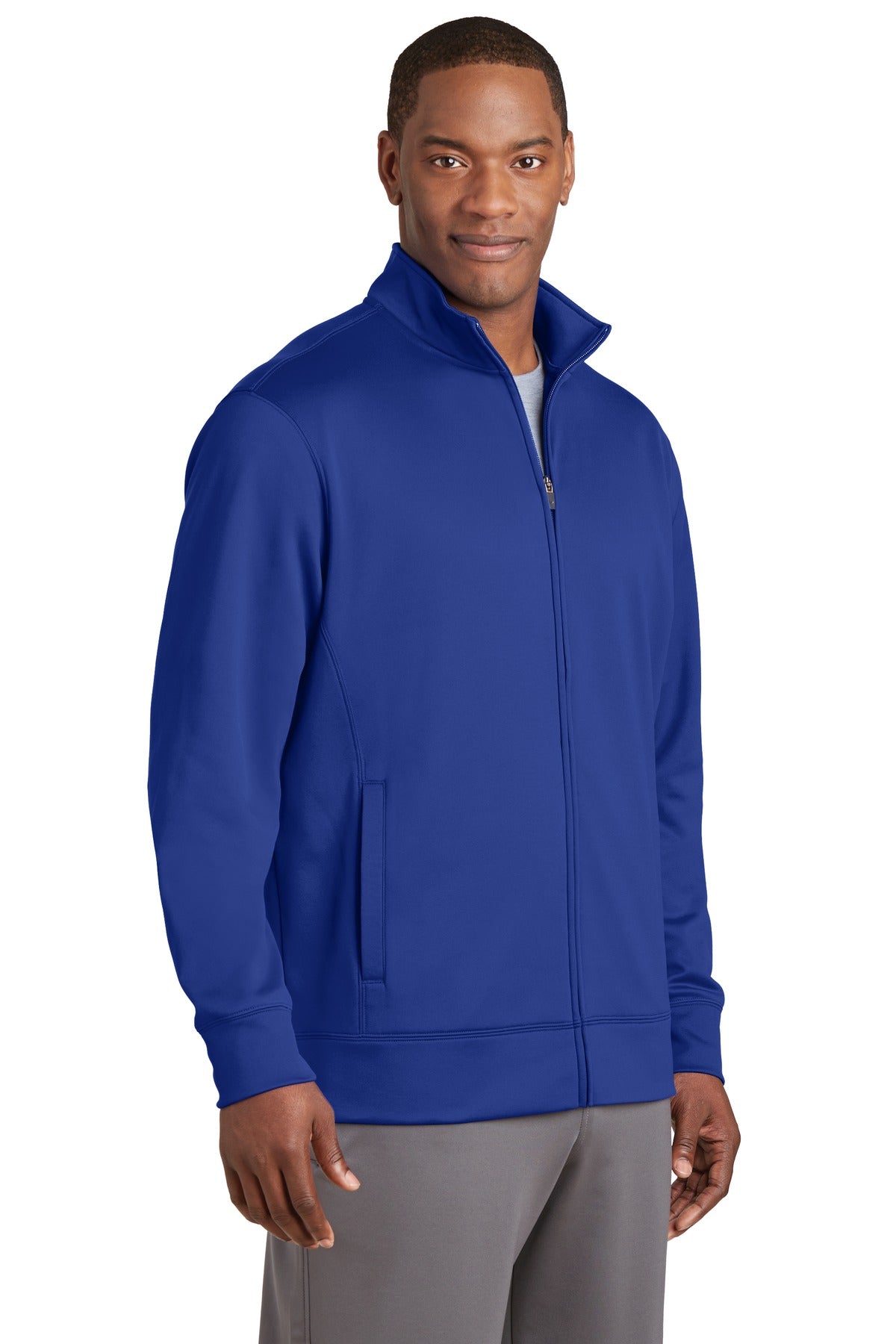 True Royal Sport-Tek Sport-Wick Fleece Full-Zip Jacket. ST241 plain