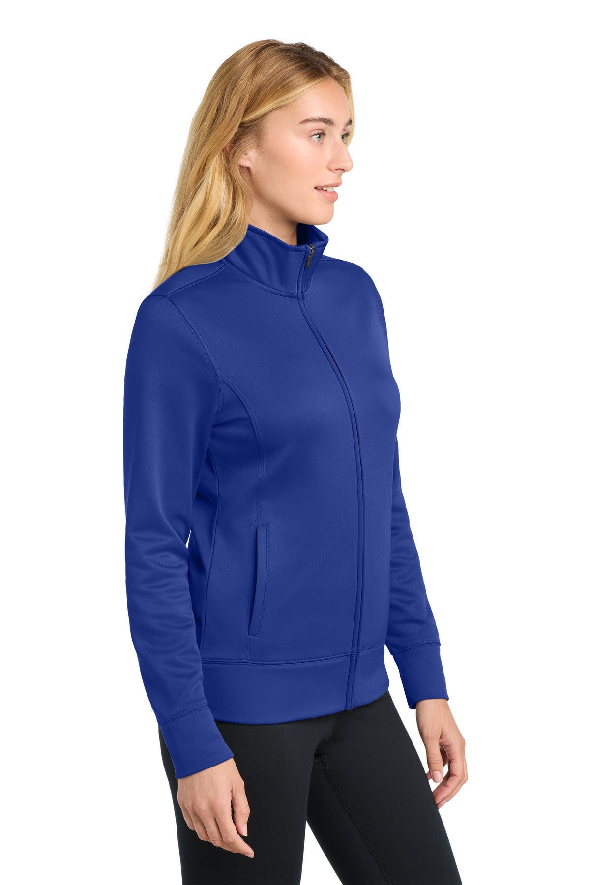 True Royal Sport-Tek Women's Sport-Wick Fleece Full-Zip Jacket. LST241 plain