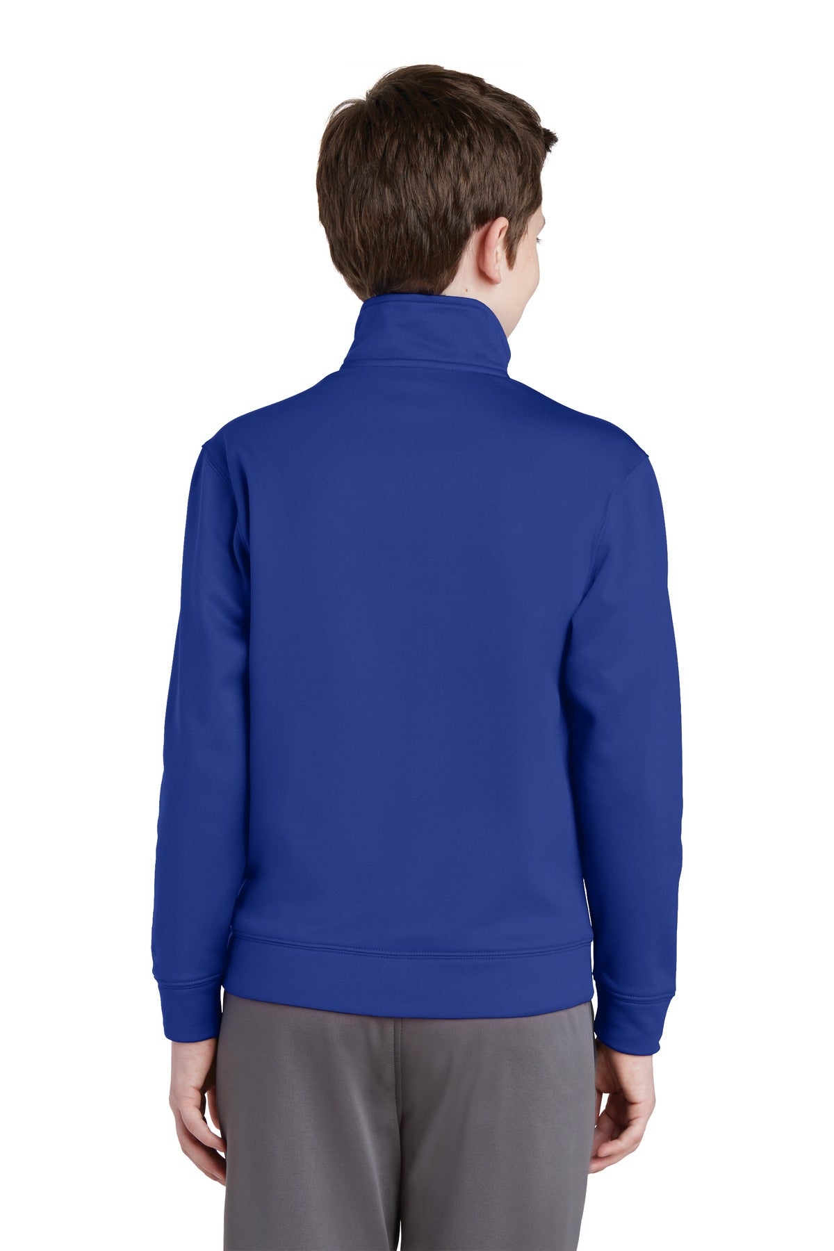 True Royal Sport-Tek Youth Sport-Wick Fleece Full-Zip Jacket. YST241 plain