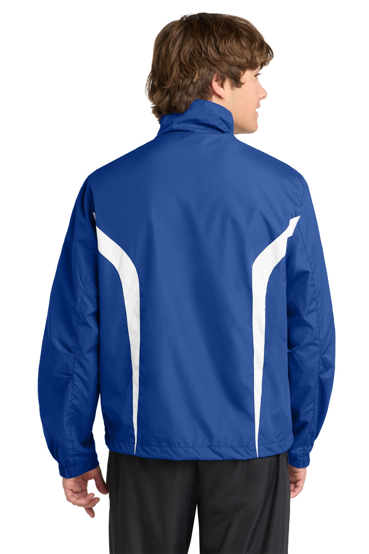 True Royal/Wht Sport-Tek Colorblock Raglan Jacket. JST60 plain