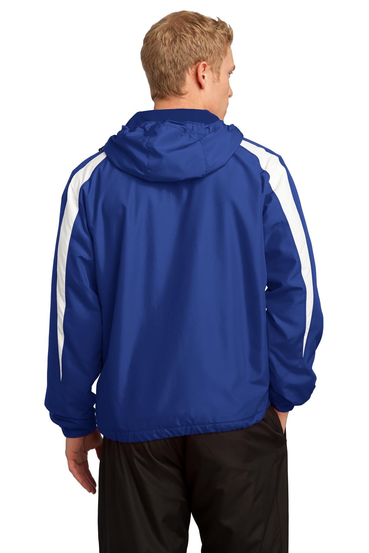 True Royal/Wht Sport-Tek Fleece-Lined Colorblock Jacket. JST81 plain