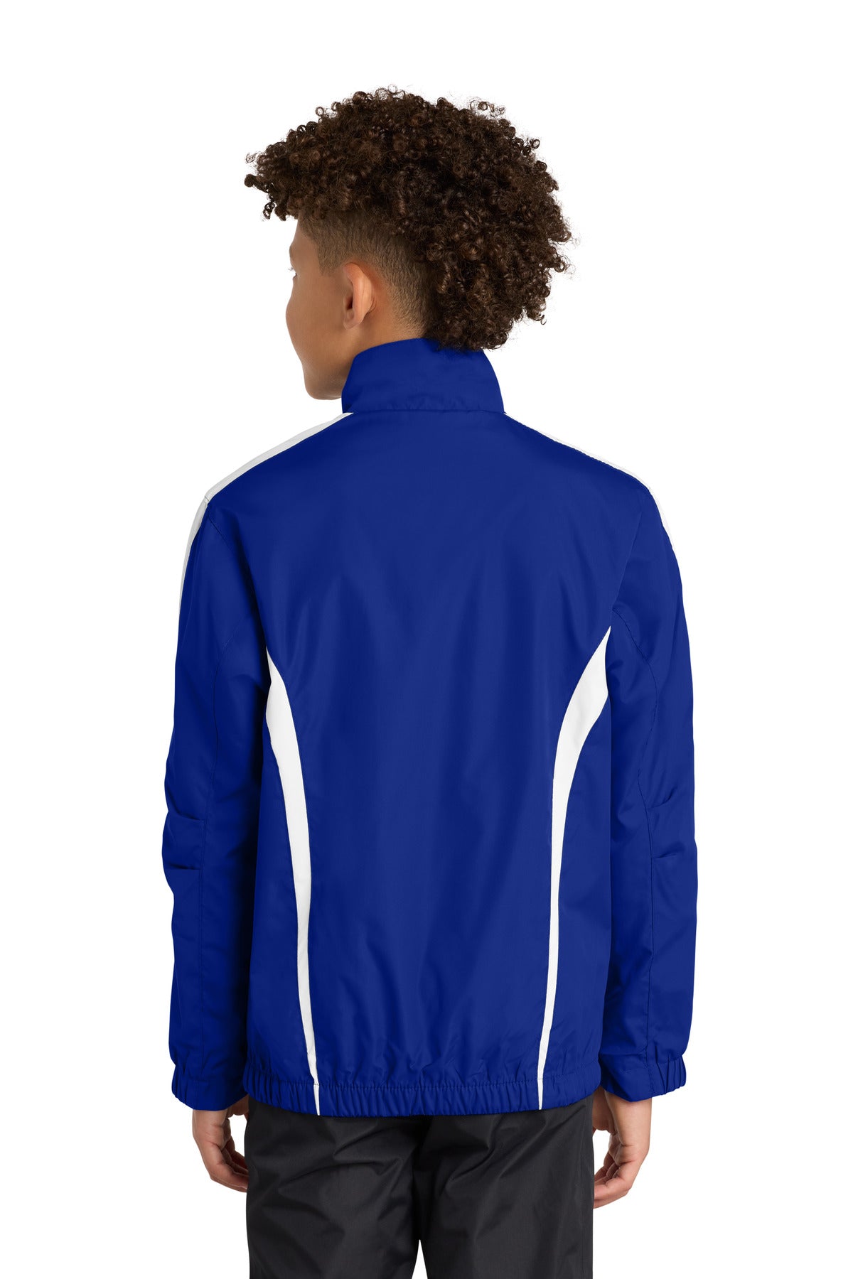 True Royal/Wht Sport-Tek Youth Colorblock Raglan Jacket. YST60 plain