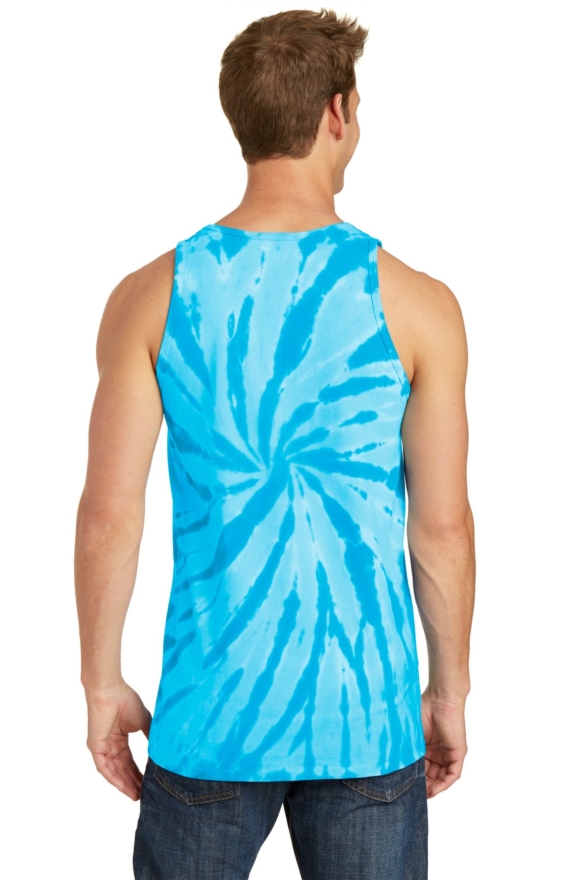Turquoise Port & Co Tie-Dye Tank Top. PC147TT plain