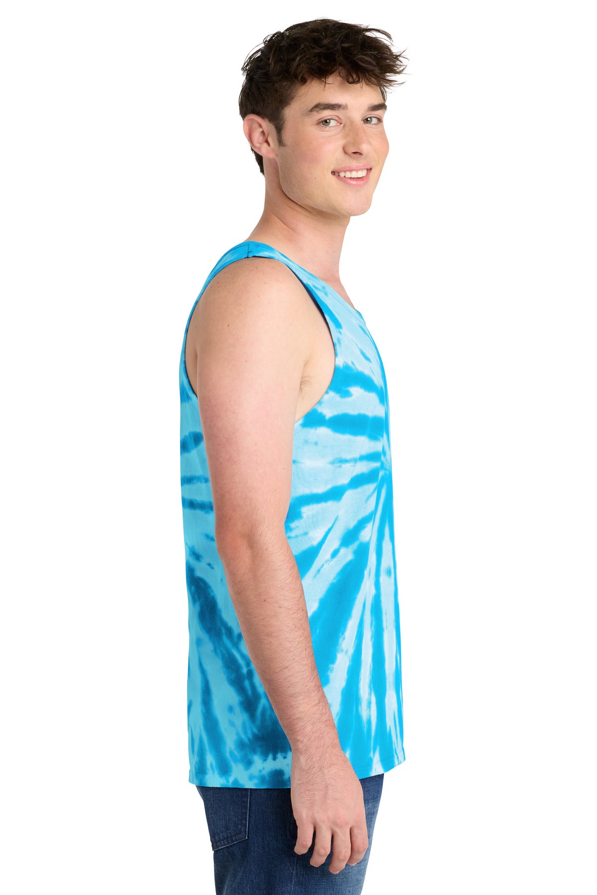 Turquoise Port & Co Tie-Dye Tank Top. PC147TT plain