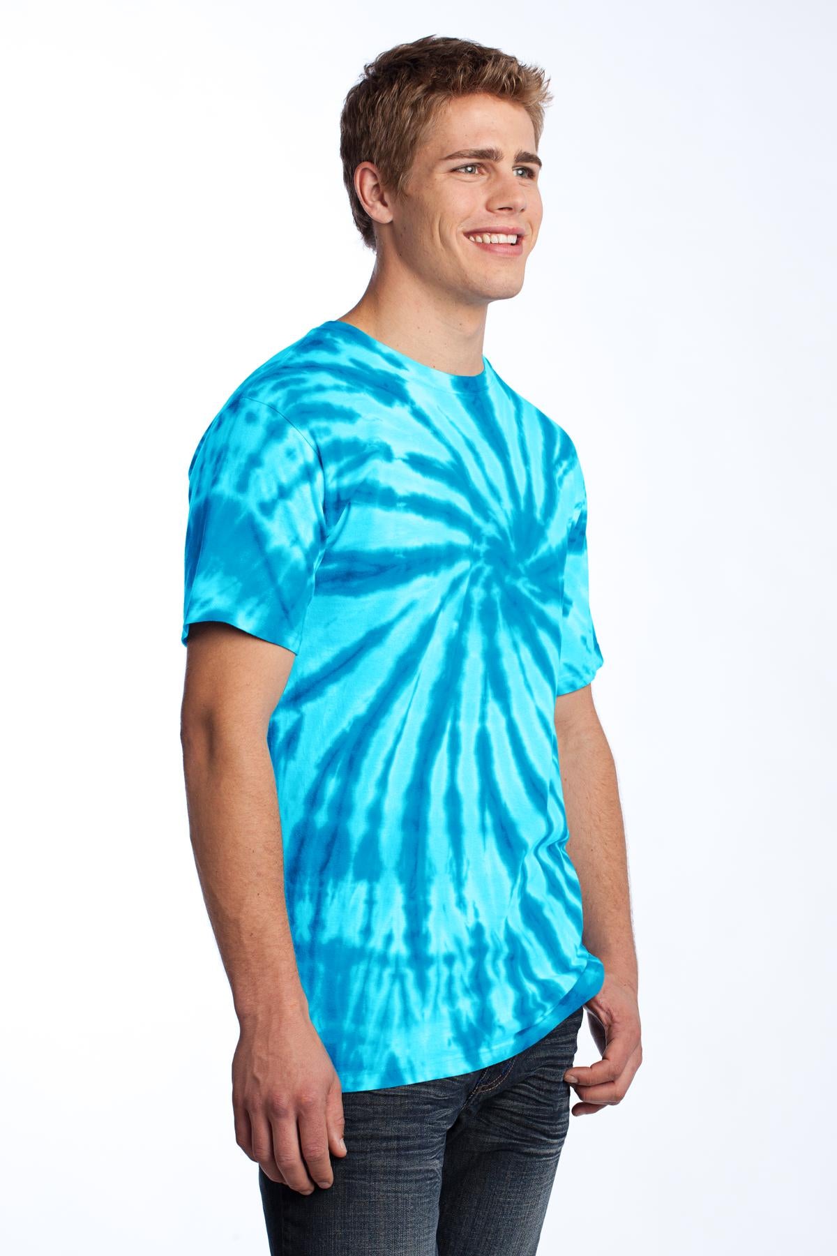 Turquoise Port & Co Tie-Dye Tee. PC147