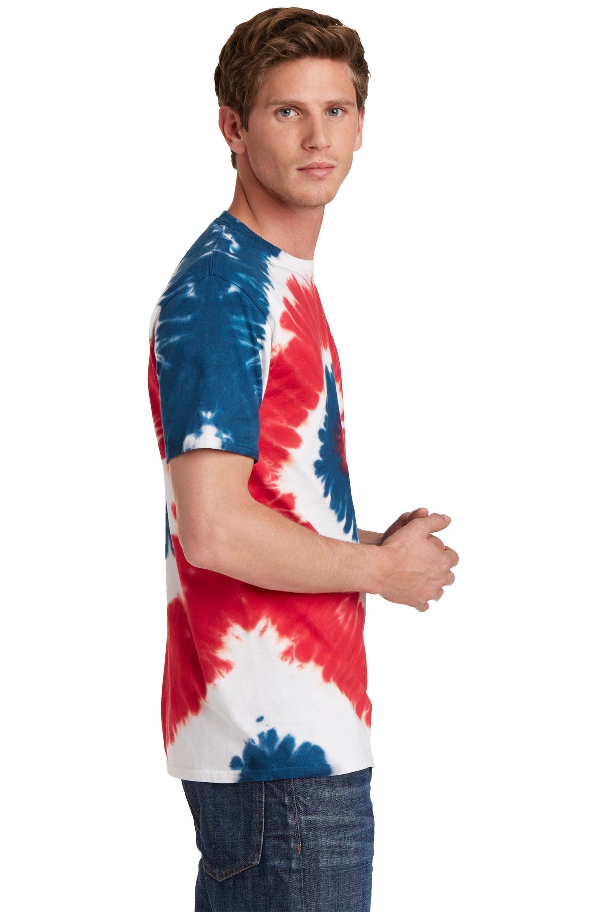 USA RAINBOW Port & Co Tie-Dye Tee. PC147