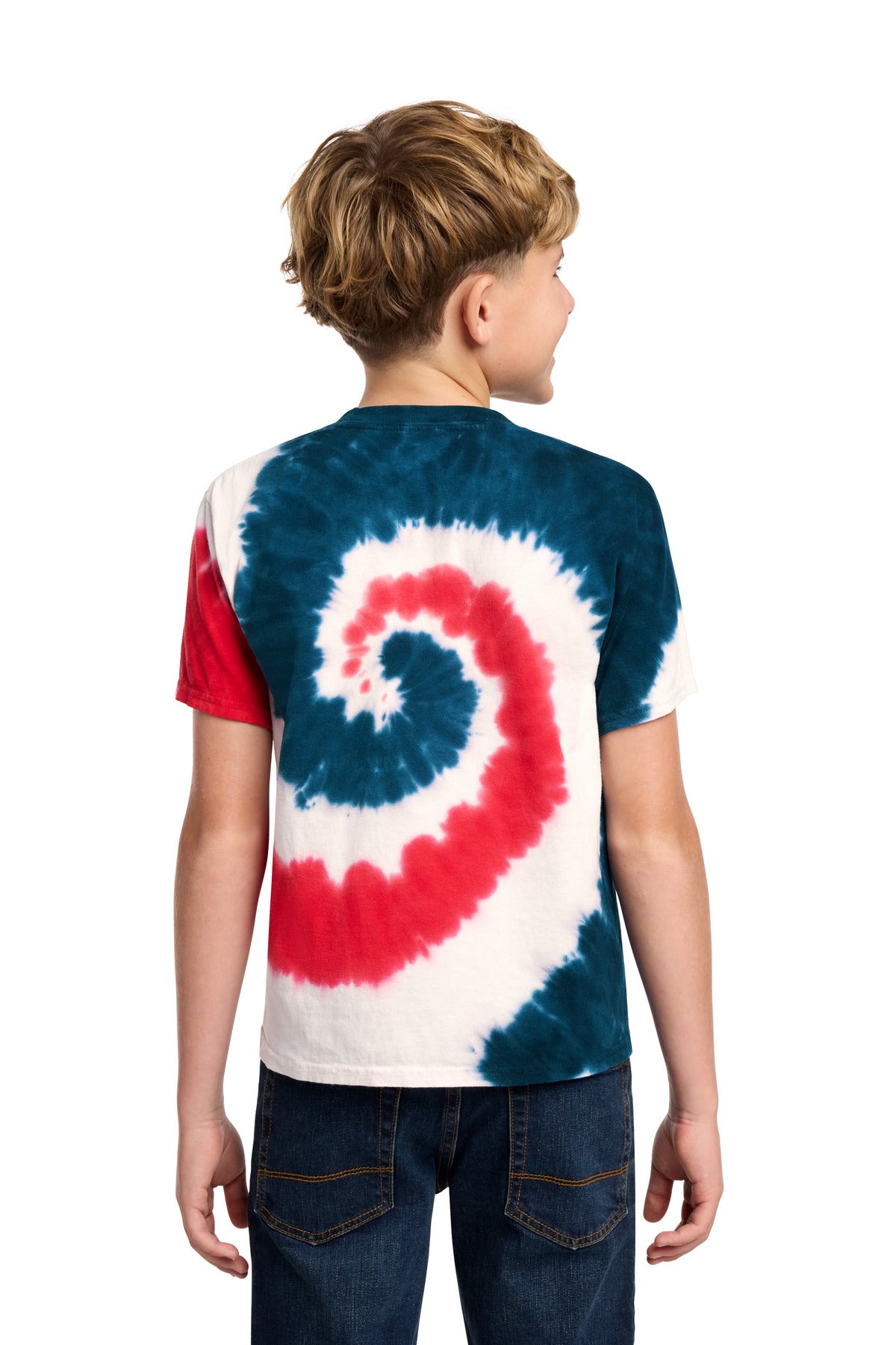USA Rainbow Port & Co Youth Tie-Dye Tee. PC147Y