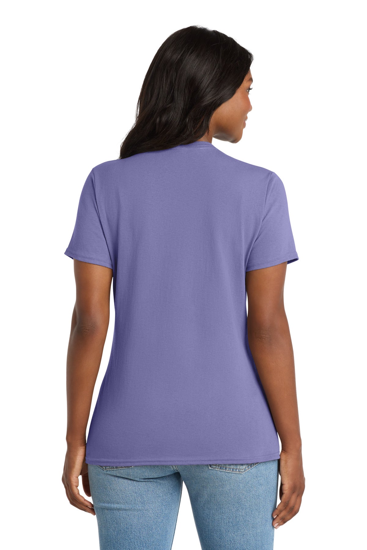 Violet Port & Co Women's Core Cotton V-Neck Tee. LPC54V plain