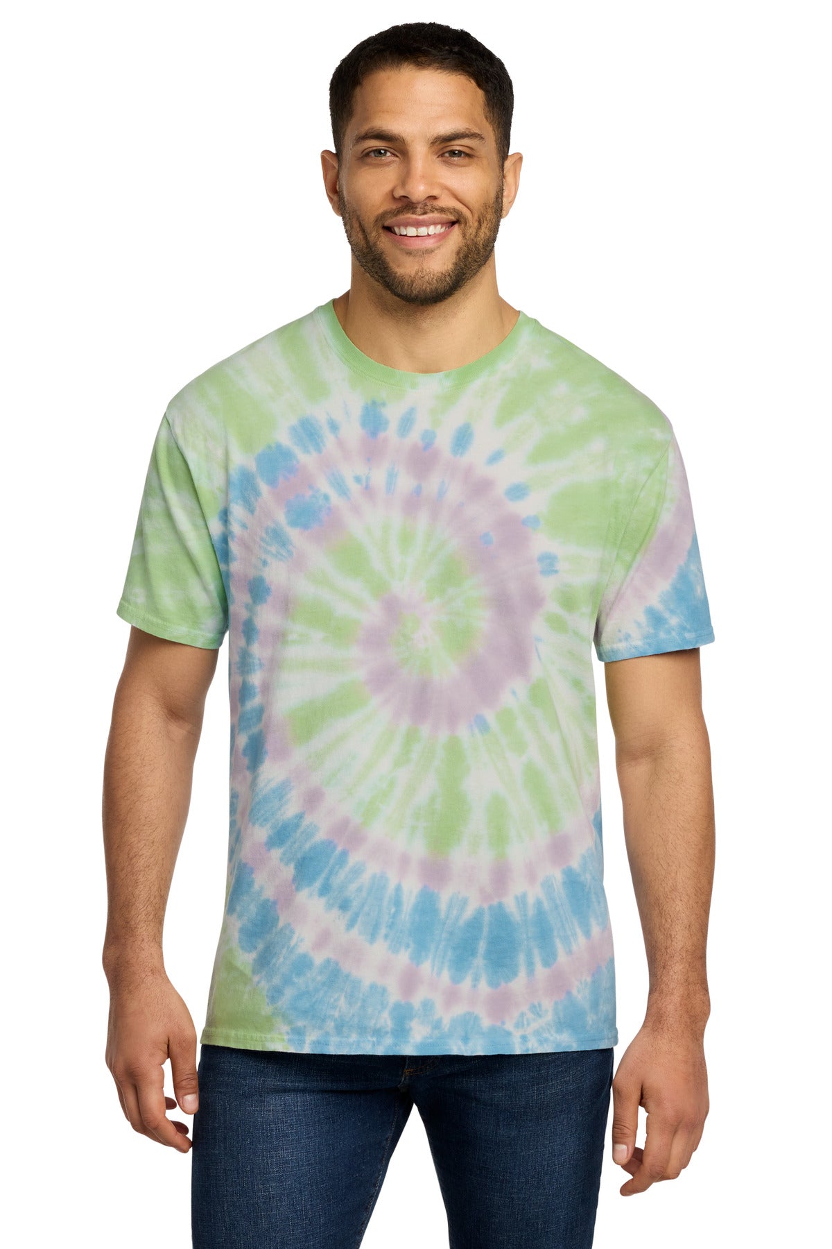 Watercolor Sp Port & Co Tie-Dye Tee. PC147 plain