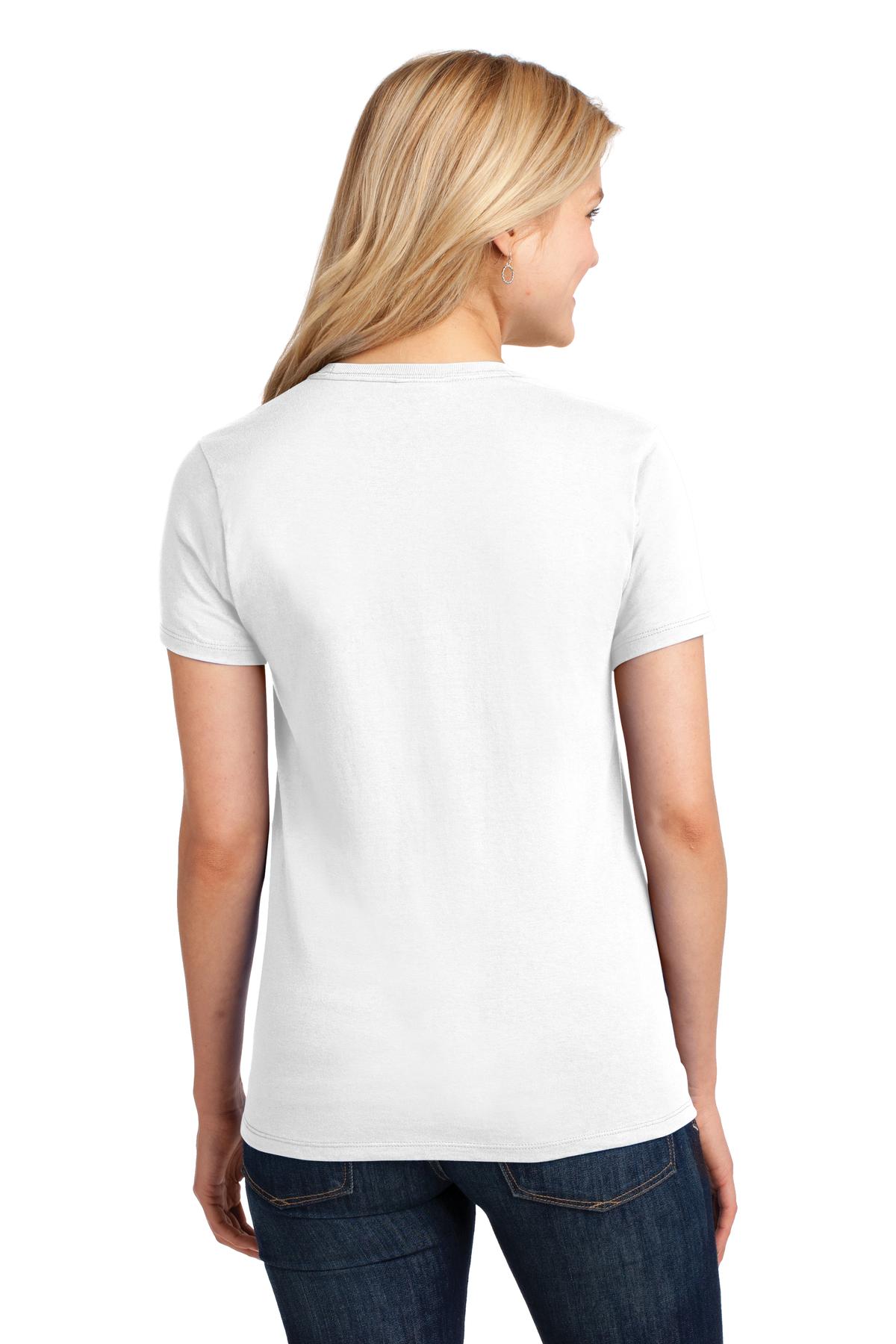 White Port & Co Women's Core Cotton Tee. LPC54 plain