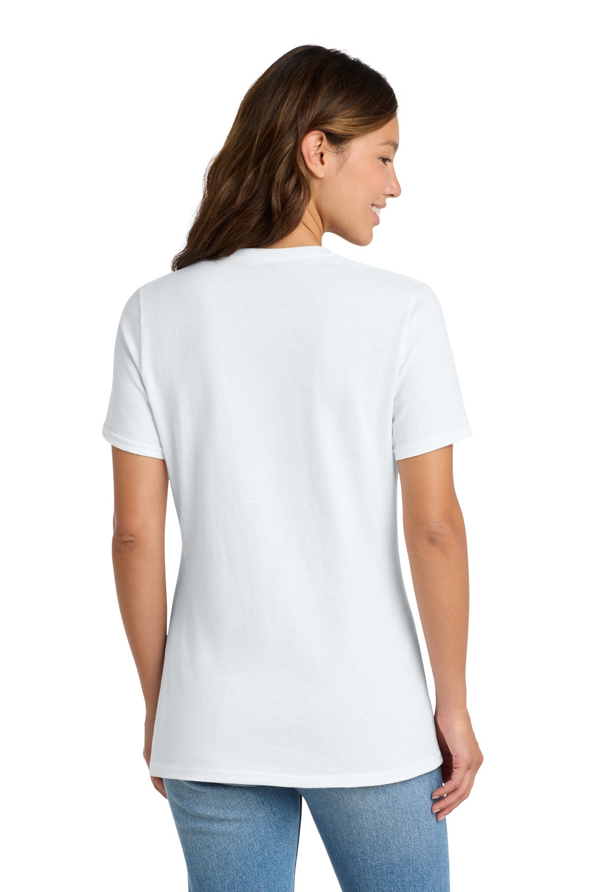 White Port & Co Women's Core Cotton Tee. LPC54 plain