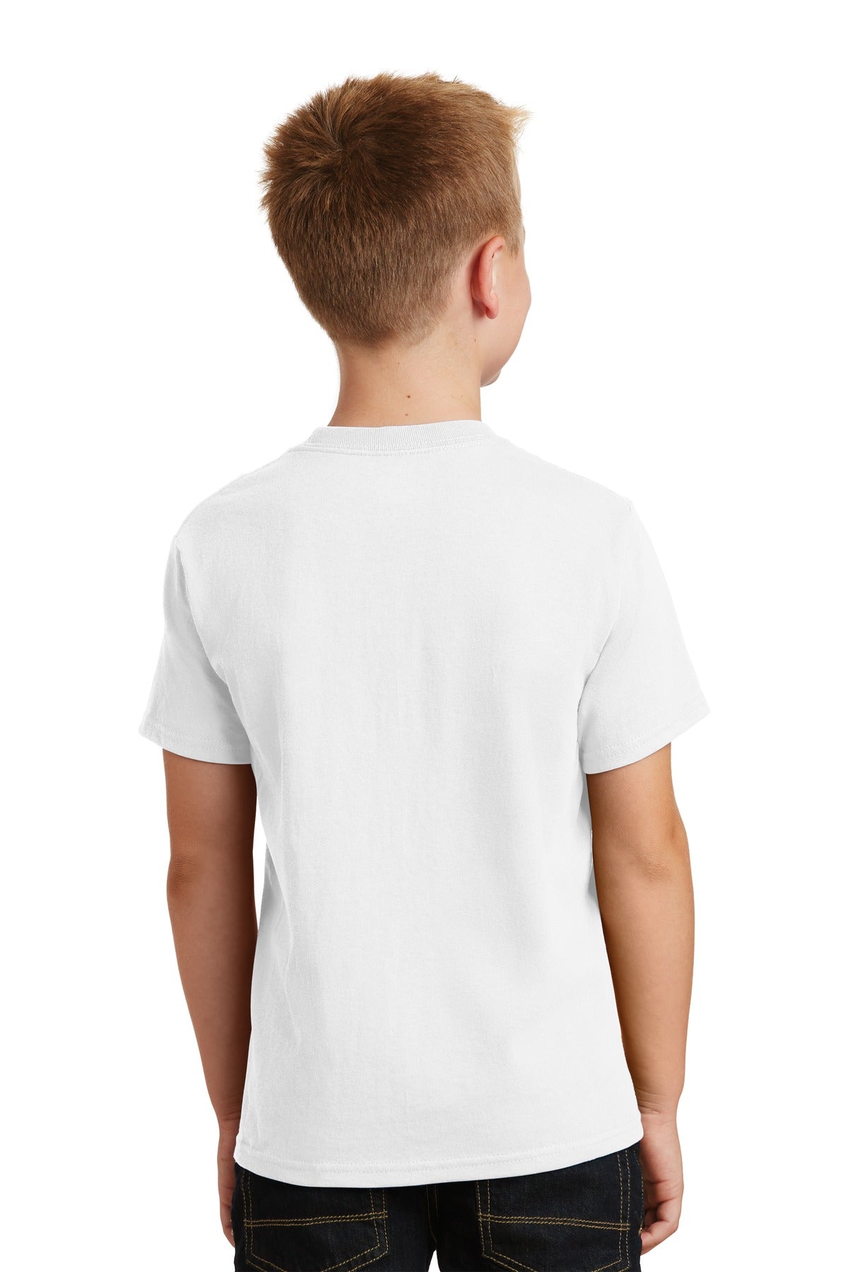 White Port & Co Youth Core Cotton Tee. PC54Y plain