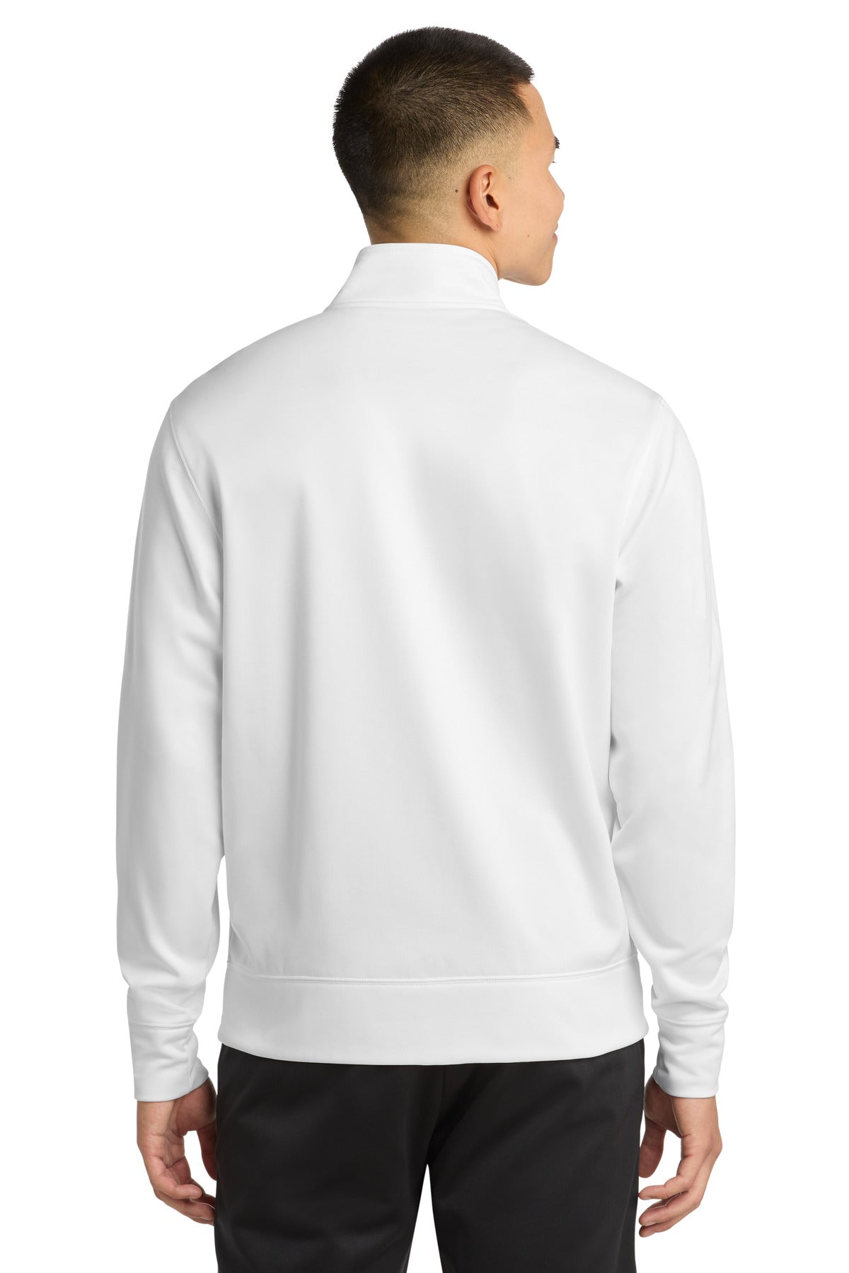 White Sport-Tek Sport-Wick Fleece Full-Zip Jacket. ST241 plain