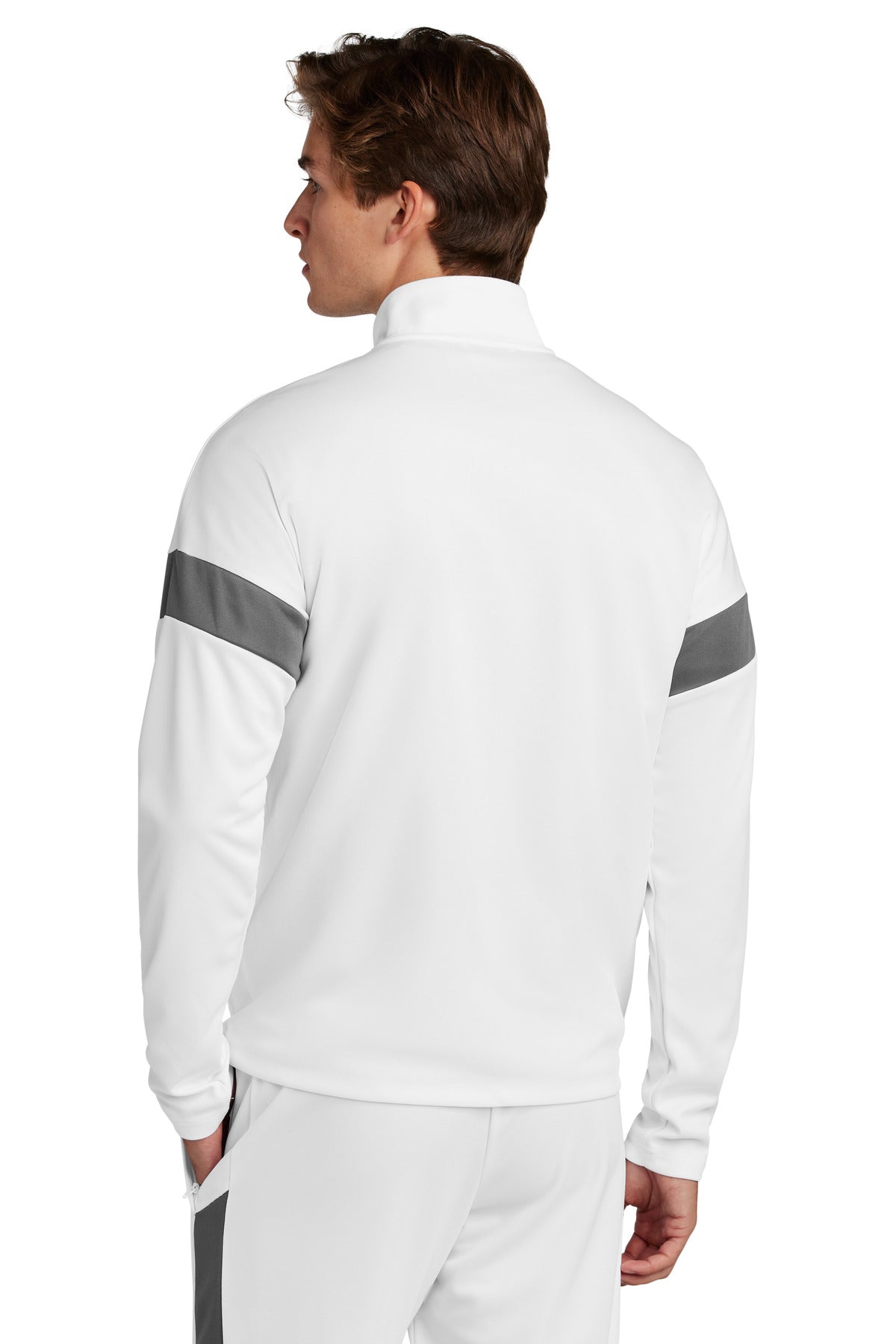 White/IrGy Sport-Tek Travel Full-Zip Jacket ST800 plain