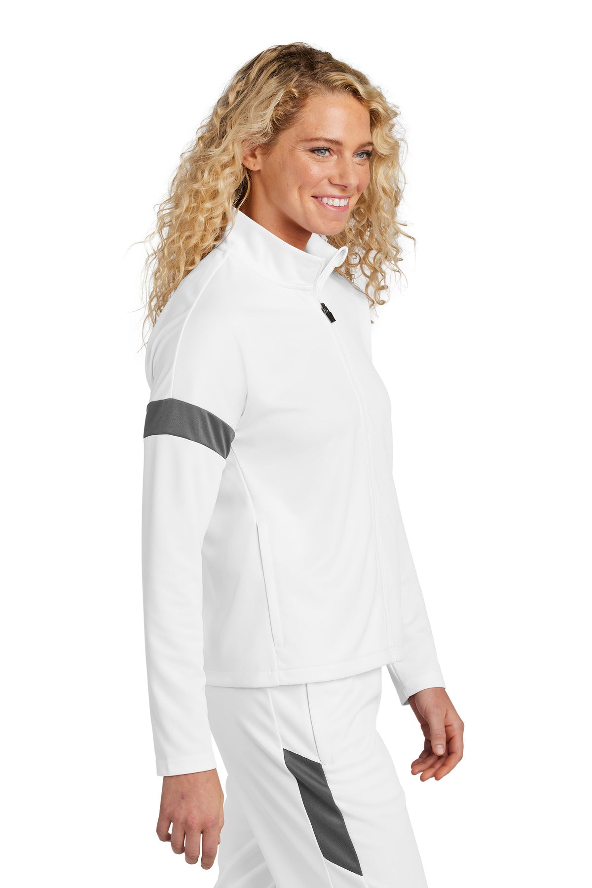 White/IrGy Sport-Tek Women's Travel Full-Zip Jacket LST800 plain