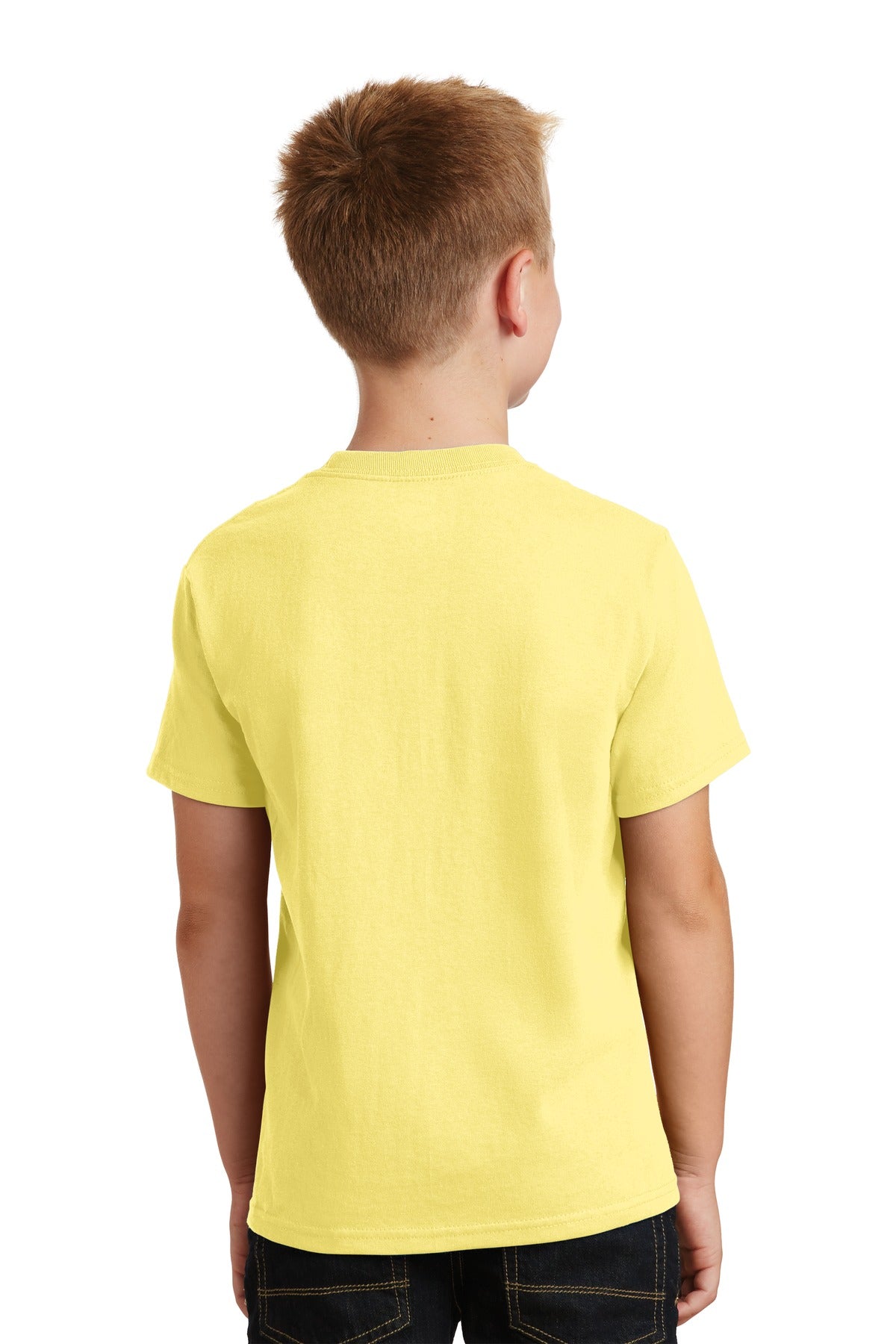 Yellow Port & Co Youth Core Cotton Tee. PC54Y plain