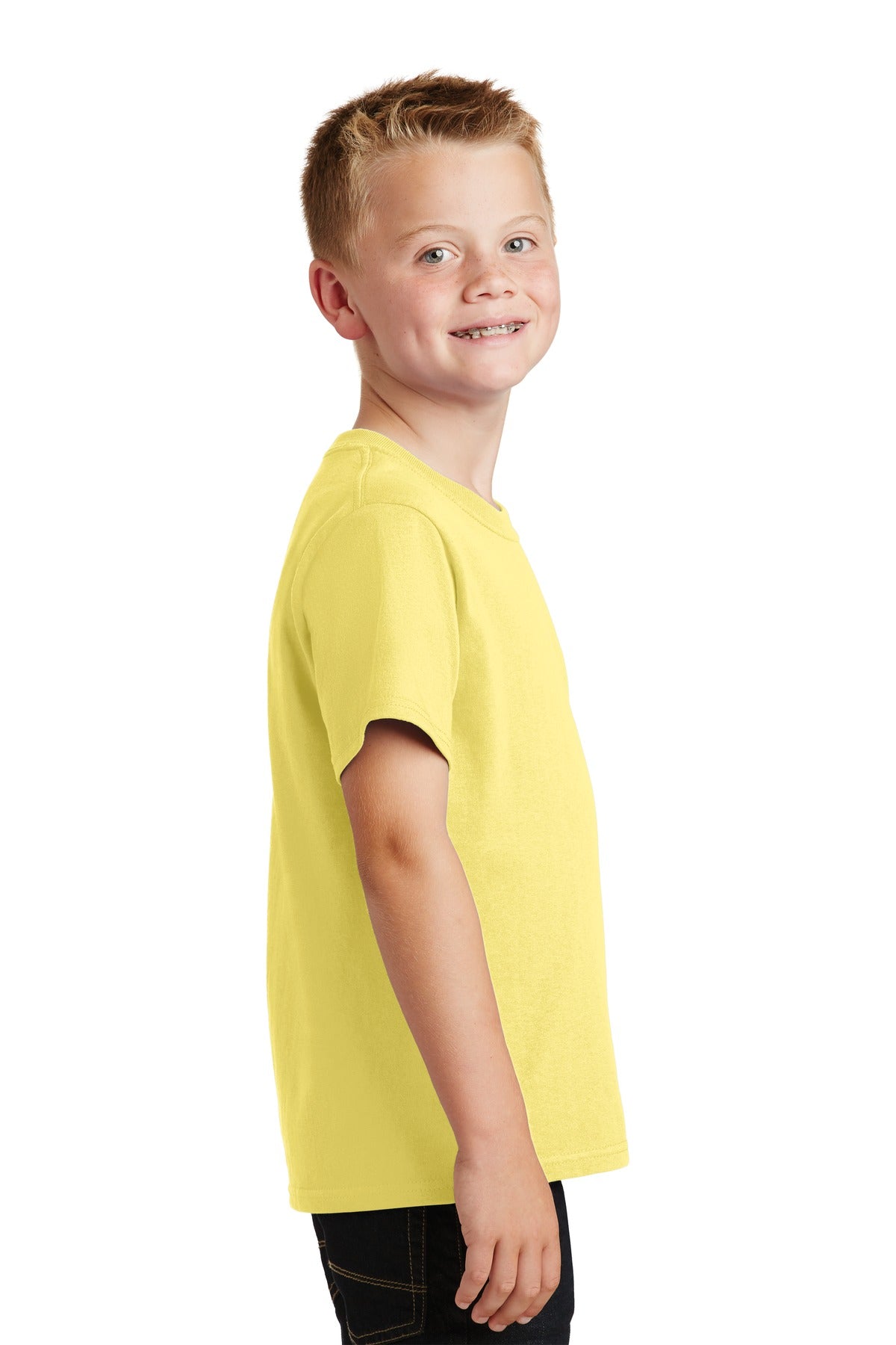 Yellow Port & Co Youth Core Cotton Tee. PC54Y